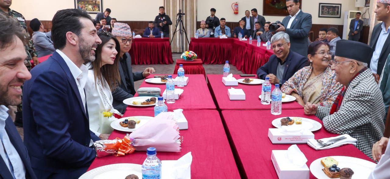 PM Oli and Italian national football team former captain Buffon meet