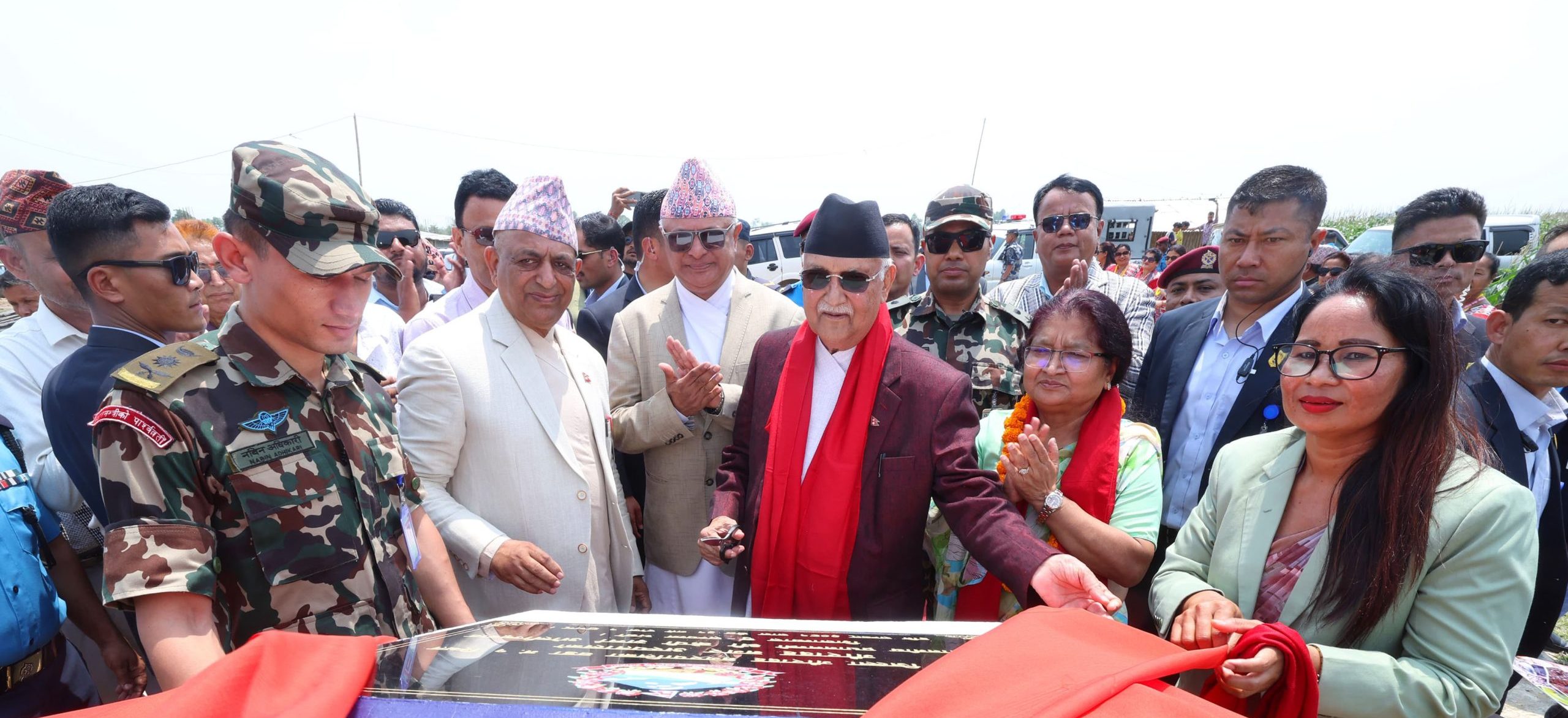 PM Oli lays foundation stone of Gauradaha City Hospital
