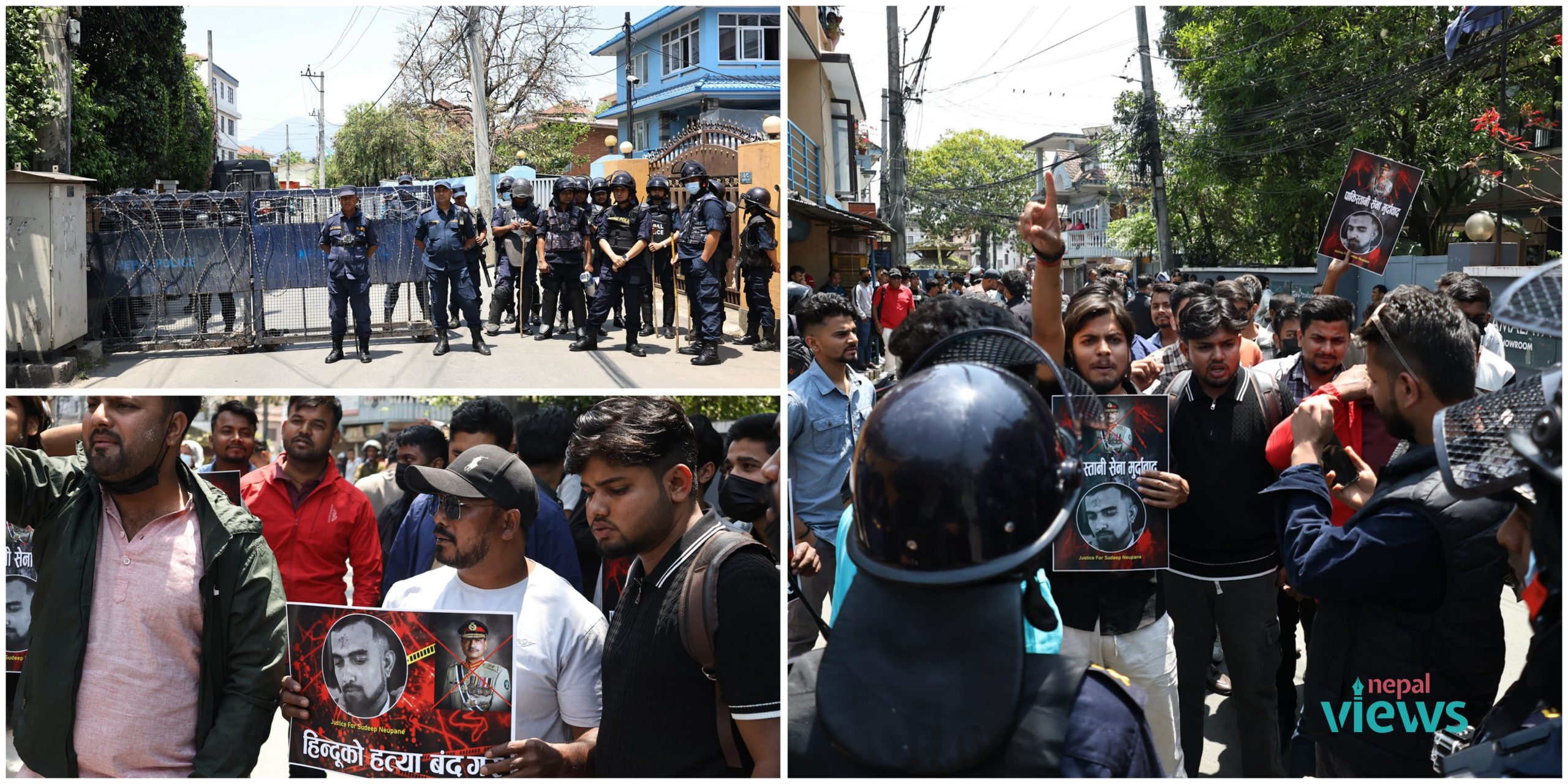 Jammu-Kashmir Attack: Demonstration infront of Pakistan Embassy (Photo Feature)
