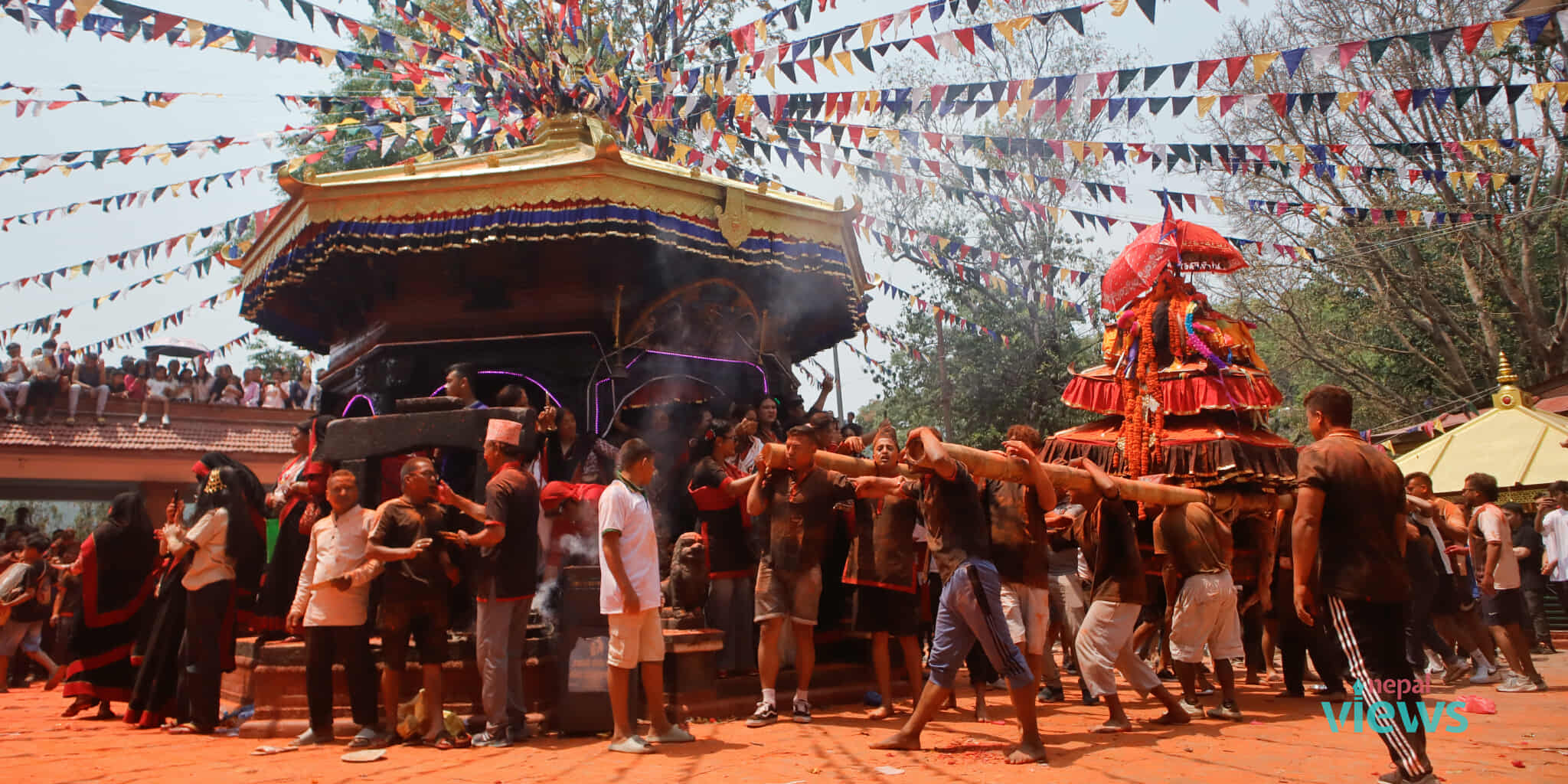 People celebrating Shri Kanti Bhairav Jatra in Gokarneshwor (Photo Feature)
