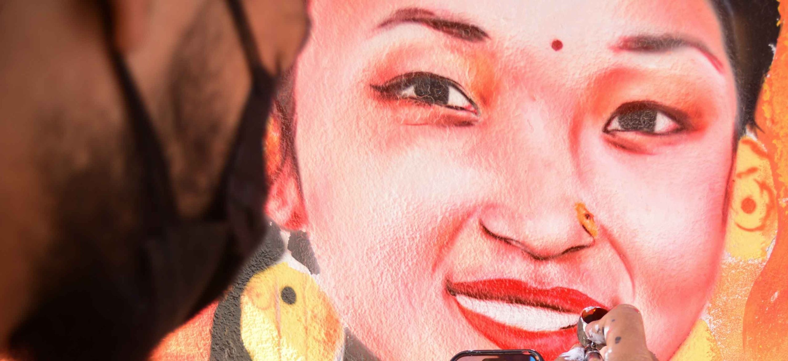 Mural project underway on Padma Kanya Campus’s wall (Photos)
