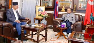 Meeting between Finance Minister Paudel and Prachanda