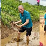 Dr. Baburam Bhattarai joins paddy plantation in Gorkha; Drives Tiller to mark Asar 15
