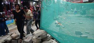 Construction work disrupts Makhan Indrachowk road (Photos)