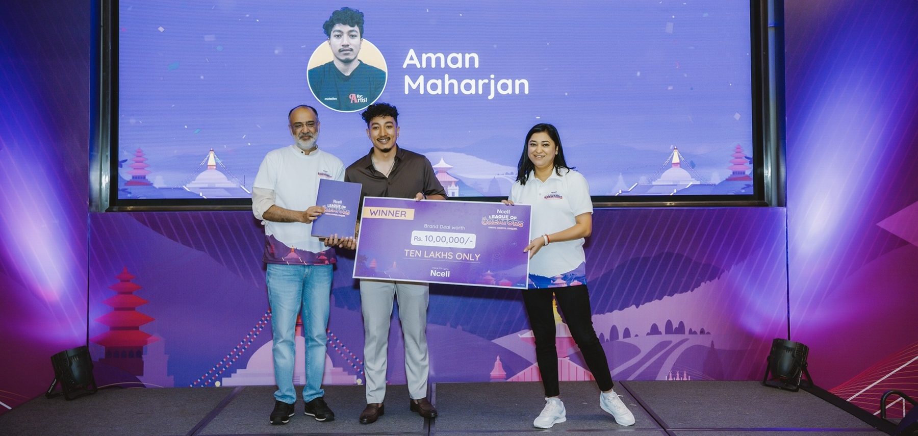 Ncell ‘League of Creators’: Aman wins Ncell brand deal worth Rs. 1 million