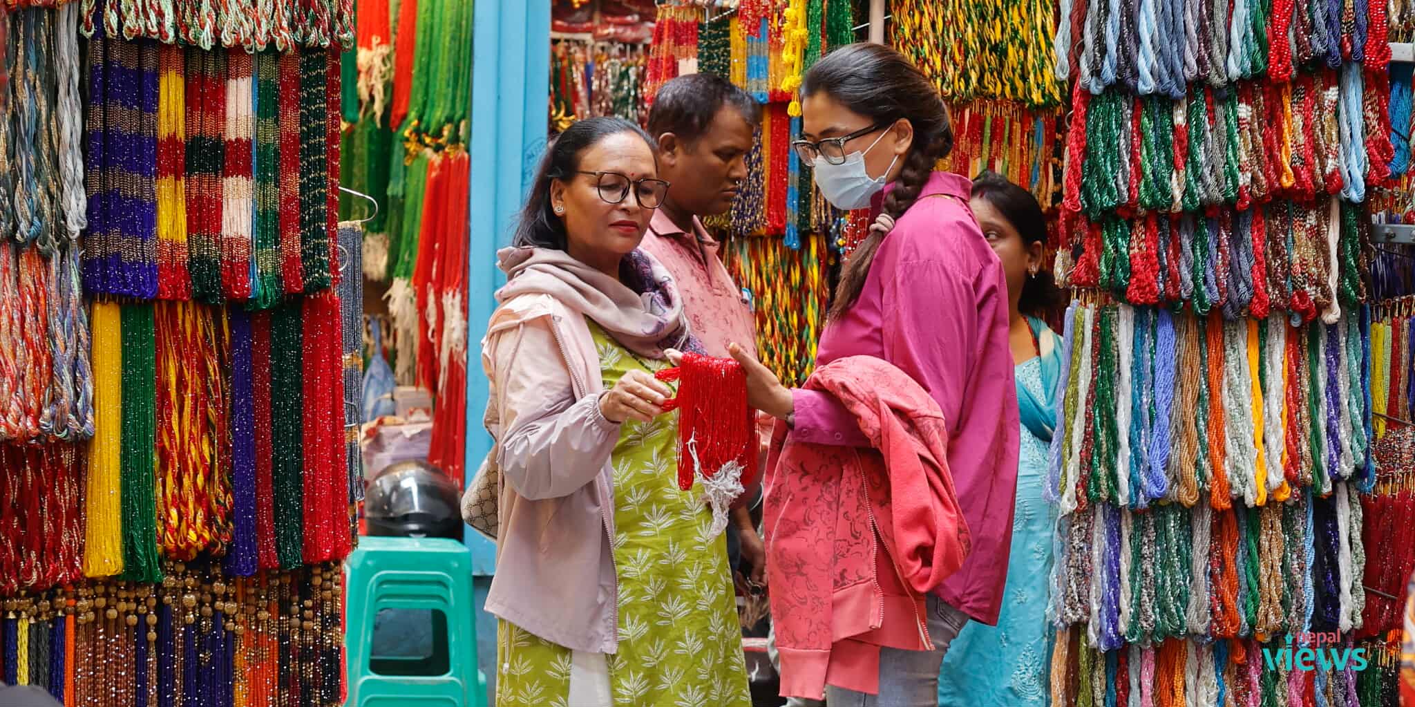 Women flock to bangle and potey shops as Shrawan begins (Photo Feature)